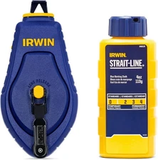 IRWIN Tools STRAIT-LINE COMPACT Chalk Reel, with Blue Chalk, 30 Ft IWHT48440BC