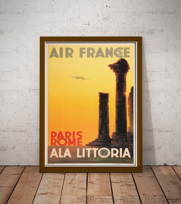 Poster Plakat Air France Paris Rom