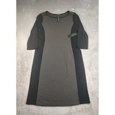 Lauren Ralph Lauren Women XL Gray Black Colorblock 3/4 Sleeve Knit Dress