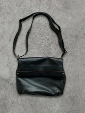 esprit borsa a tracolla nera pelle vintage unisex messenger bag anni 2000