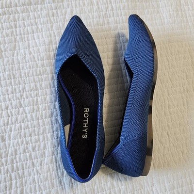 Rothy's The Original Women's Flats Slip-On Knit Fabric US 7 Blue Casual