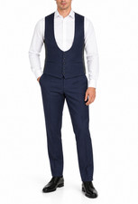 SUITSUPPLY Men Suit U-Neck UK40R Blue Wool Tuxedo Single Breasted Vest 2in1