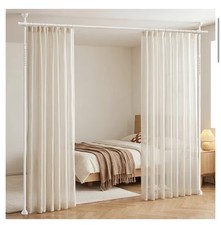 Room Divider Curtain Rods, Floor to Ceiling Freestanding Tension Pole, No Drill 