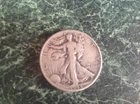 1944 Walking Liberty Half Dollar (fl yellow/lt blue)