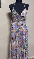 ASTR The LabelPurple, orange, and green floral print maxi dress