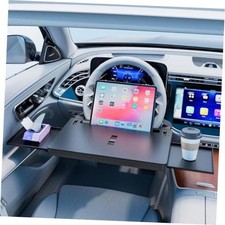 2-in-1 Extendable - Adjustable Car Desk for Laptop Food Steering Wheel Tray