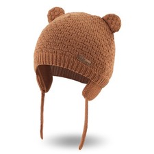 Baby Crochet Hat Infant Cute Bear Ear Beanie Toddler Earflap Warm Winter Cap