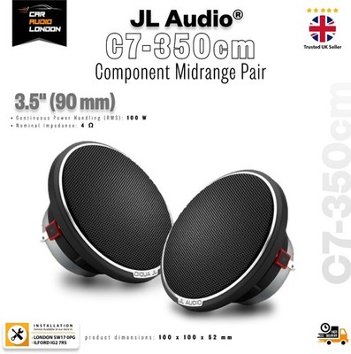 JL Audio C7-350cm 3.5'' Component Midrange High-End Car Speakers Pair 200W RMS