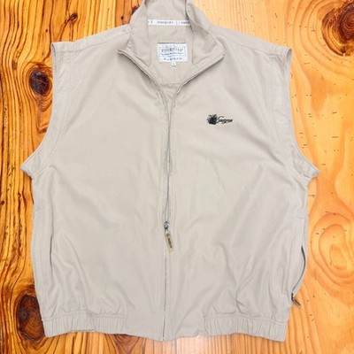 ProQuip Windshield Golf Vest Mens Large Beige Sawgrass Teflon Coated Full Zip