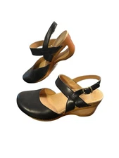 Dansko Taci Mary Jane Clog Shoes Women Size 39 US 8.5 9 Leather Heel Black Boho