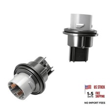 2PCS Turn Signal Light Bulb Socket Holder 3-Pin Connector with Rubber Seal Fit