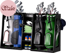 Wooden Golf Storage Organizer for Garage, Premium Golf Bag Holder Rack for Golfi