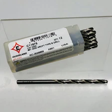 12x Cleveland #21 Jobber Drill Bits 2 Flute 2-1/8" LOC NAS 907 TYPE B C11675