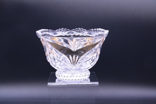 Lead Crystal Gold Ribbon Candy Dish Vintage Anna Hutte Bleikristall - Picture 2 of 10