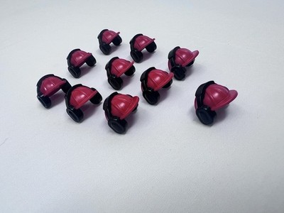 LEGO 18899 Minifigure Headgear Red Helmet Construction Black  Headphones X10