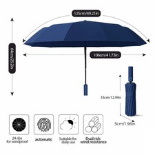 Automatic Umbrella Windproof Compact Folding, UPF 50 Sun Protection Strong Stee