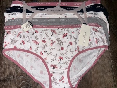 Laura Ashley Womens Hipster Underwear Panties 5-Pair Cotton Blend (E) ~ XL