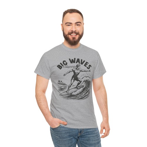 Beach Vibes T-Shirt | Summer Ocean Waves | Vintage Big Waves - California Shirt - Picture 25 of 73