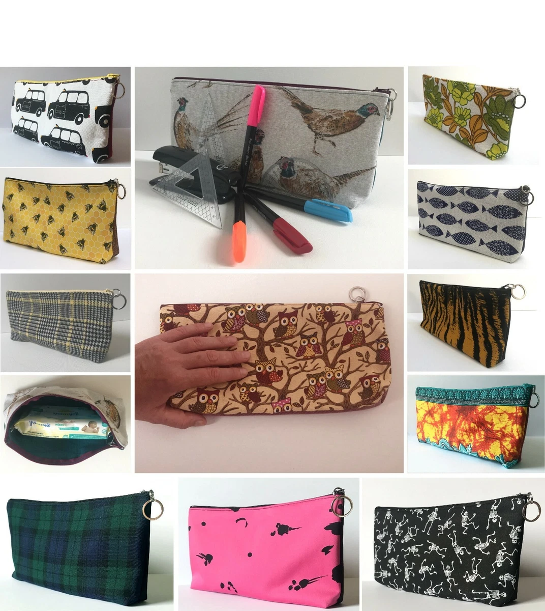 EXTRA LARGE PENCIL CASE - Approx. 30cm Wide -Choose From Selection *MADE IN  UK*