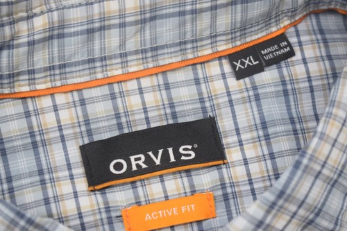 Orvis Button Up Shirt Plaid Active Fit Performance Long Sleeve Mens Size 2XL XXL - Picture 10 of 14