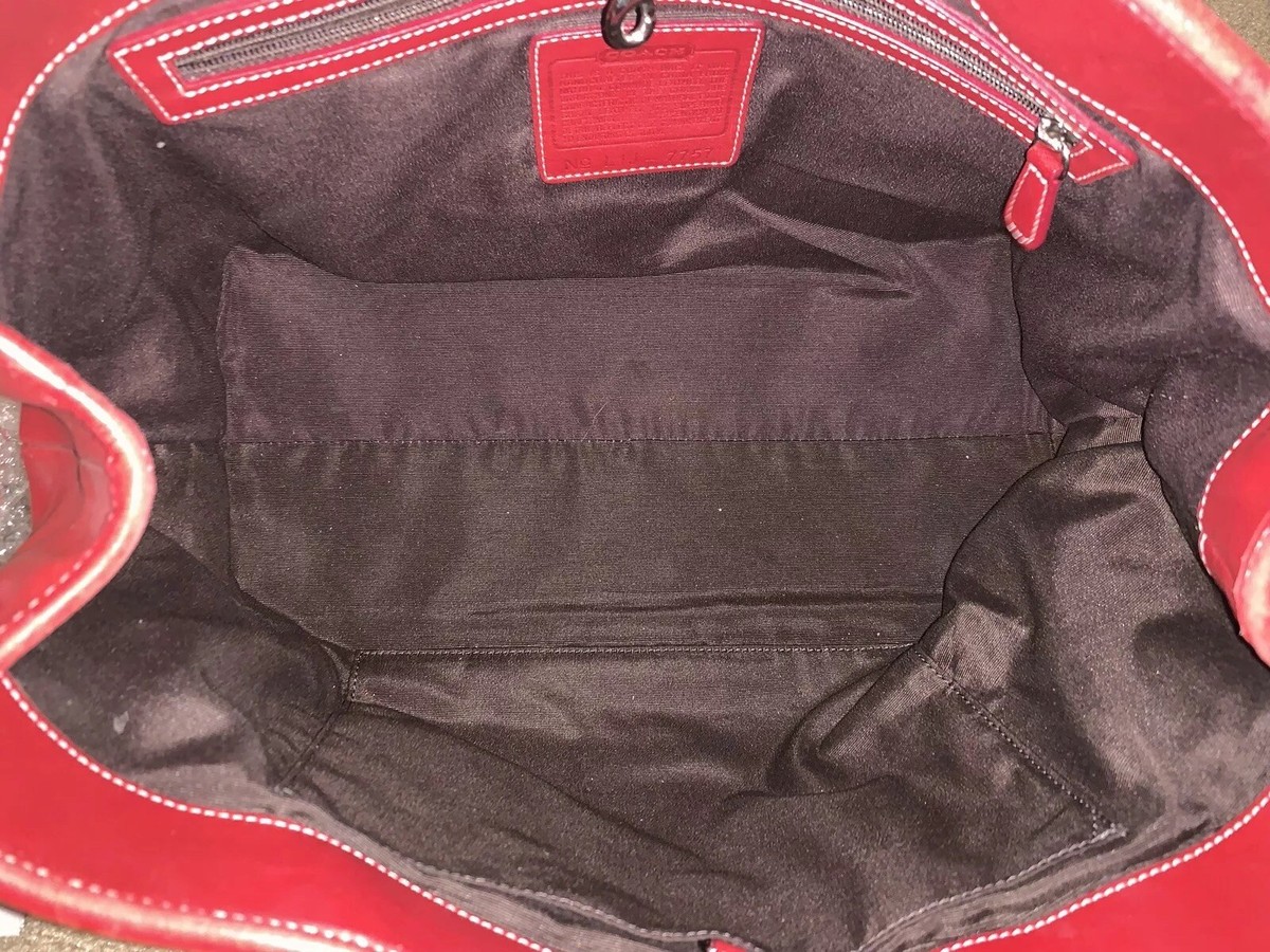GORGEOUS RED VINTAGE COACH HAMPTONS Large Tote Bag Purse