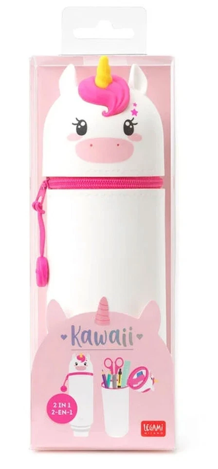 LEGAMI 2-IN-1 KAWAII FEDERMÄPPCHEN SCHLAMPER STIFTEHALTER EINHORN NEU OVP