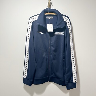 Wolf and Shepherd New Crossover Track Jacket Size Large Navy Limited Edition 