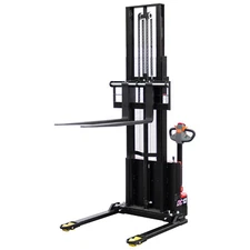 HPDAVV 2640lbs Max 139'' Fully Electric Straddle Pallet Lift Stacker Adj Forks