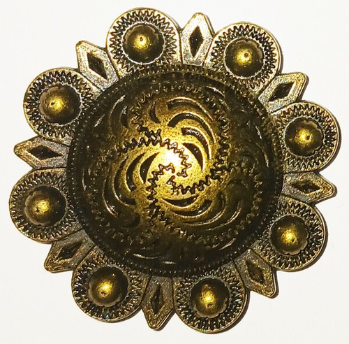 1-3/4" Domed Floral Concho. Screw Back. - Picture 2 of 10