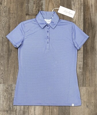 Lady Hagan Womens Jacquard Short Sleeve Polo Periwinkle XS Golf Shirt MSRP $50