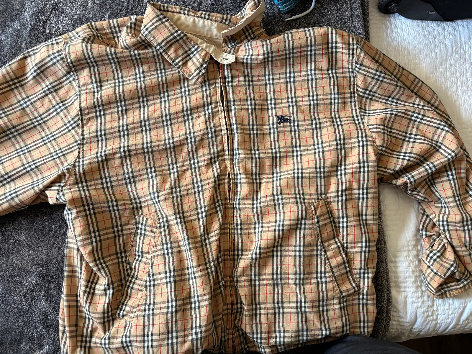 Autentica giacca uomo reversibile Burberry vecchia scuola grande