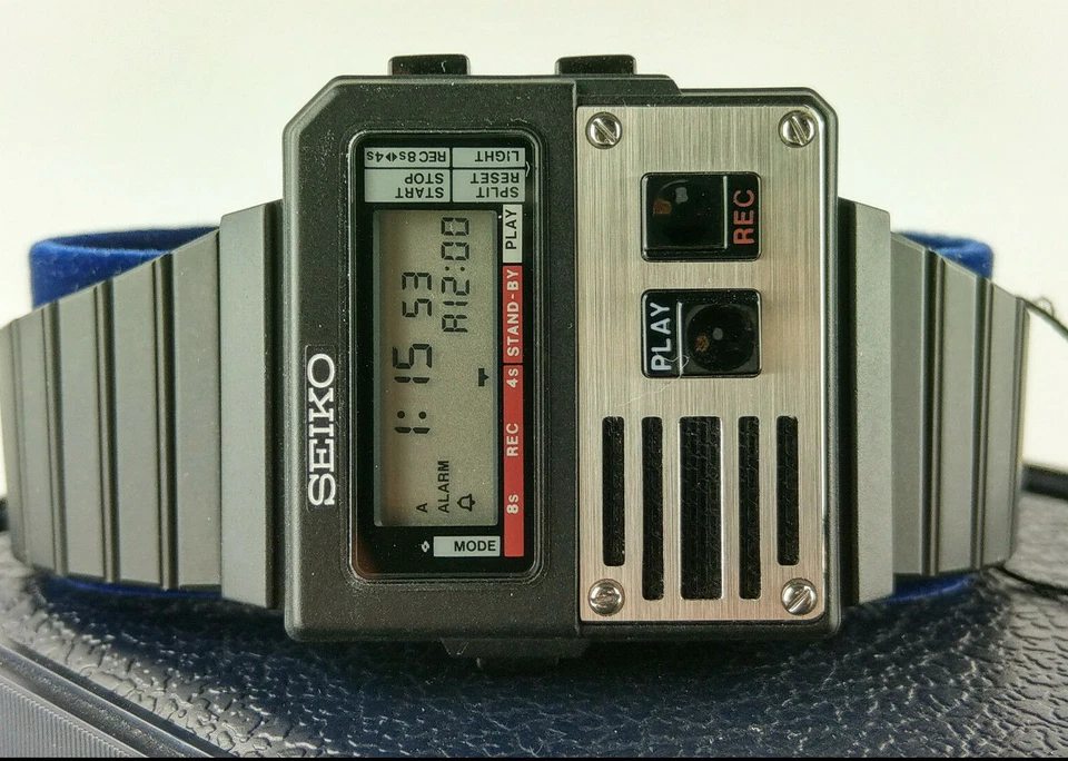 SEIKO M516-4009 VOICE RECORDER Digital LCD GHOSTBUSTERS Alarm Chrono NOS box