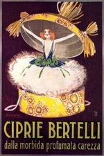 PROFUMATA CIPRIE BERTELLI FASHION GIRL PERFUME POWDER ITALY VINTAGE POSTER REPRO