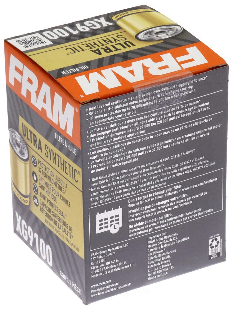NOS Fram ULTRA SYNTHETIC Oil Filter XG9100 all oil compatible eBay