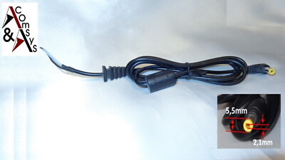1.2m Kabel Ersatzkabel Lötversion kabel Steckr 5.5*2.1 Löten Laptop Asus Acer