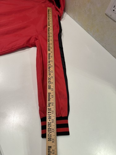 Brooklyn Laundry Boys Hooded Bomber Jacket Red Black Color Block M 10/12 - Picture 8 of 12