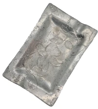 Quaker State Motor Oil Aluminum Ash Tray Wendell August Forge Silver Vintage 