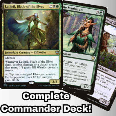 MTG Commander EDH Deck Lathril, Blade of the Elves 100 Cards Elf Custom Deck  | eBay
