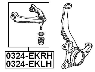 Left Upper Front Arm Febest 0324-EKLH Oem 51460-S04-023 Fits Honda