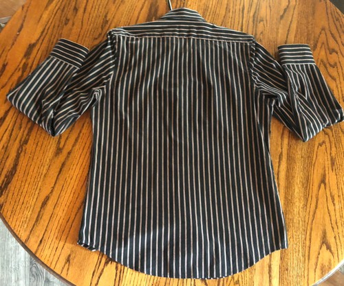 Express Black, Red & Grey Dress Shirt Men's Small 14-14 1/2 - Picture 7 of 10