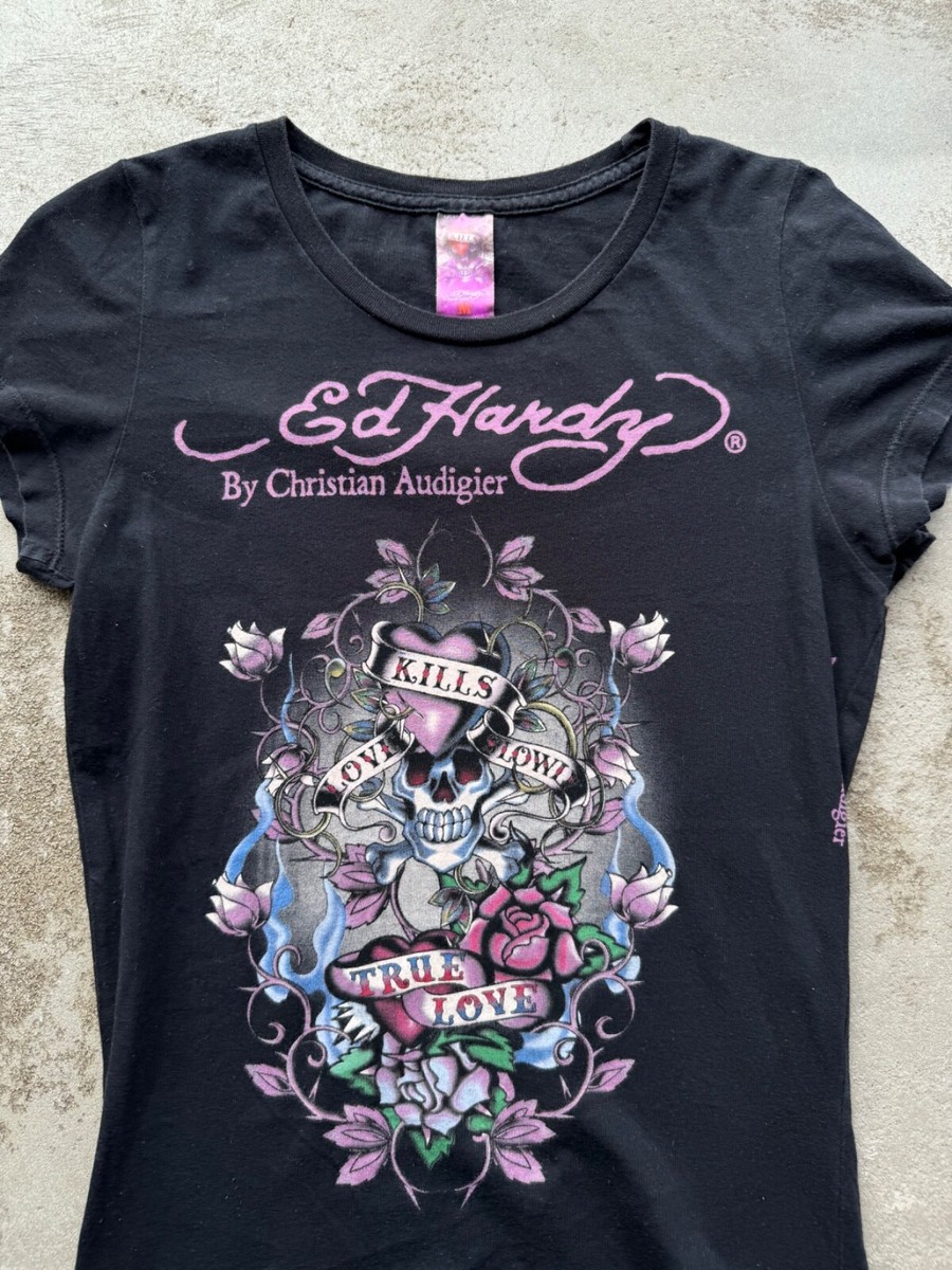 Ed Hardy T shirt Womens Y2K | eBay