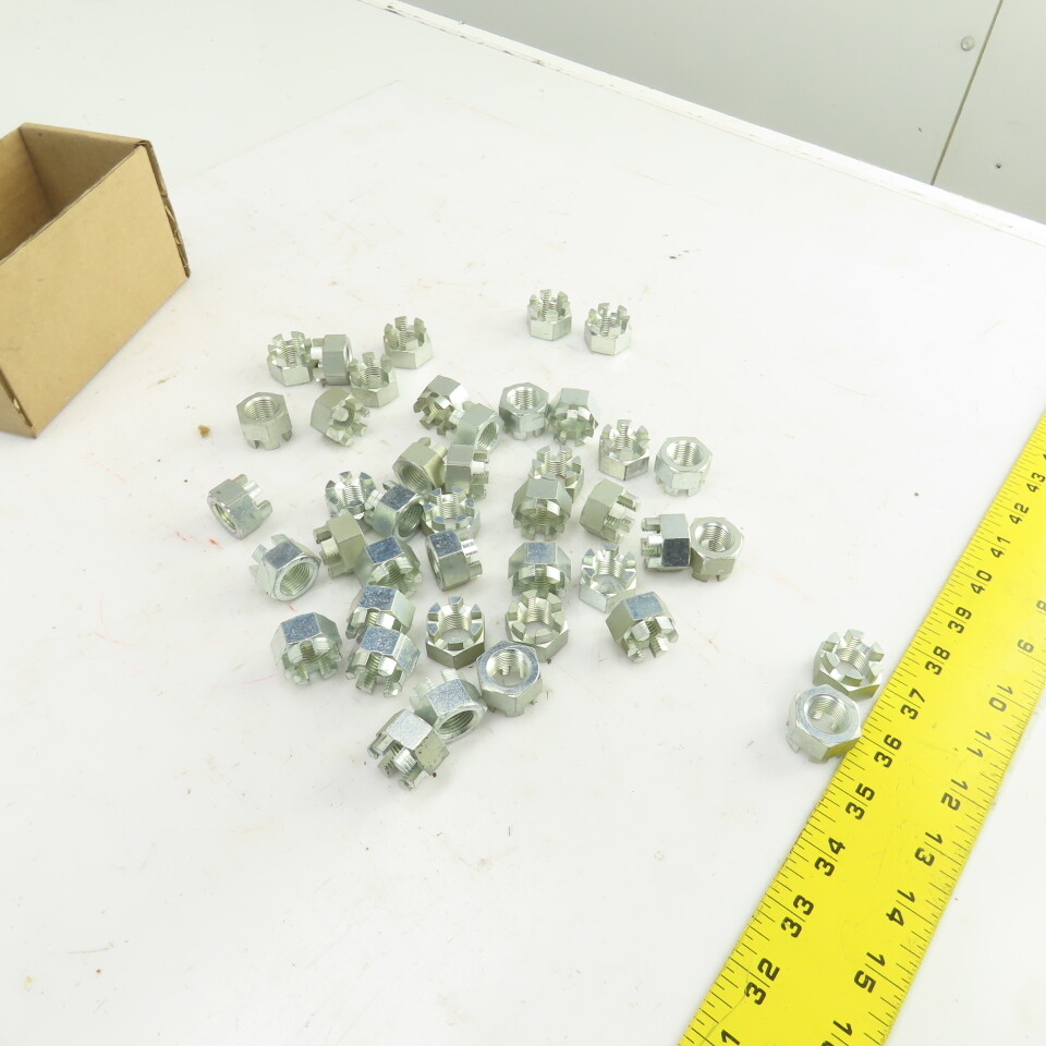5/8"-11 Slotted Hex Castle Nut Zinc Plated Lot Of 40