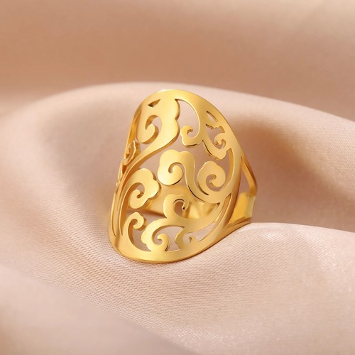Anillo de pulgar largo vintage de filigrana con patrón espiral de filigrana abierta - Imagen 5 de 13