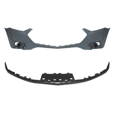 Front Bumper Cover Upper With Lower Fascia Fit For 2018-2021 Chevrolet Traverse