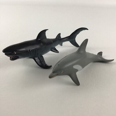Ocean 6'' Figures Lot Great White Shark Dolphin Marine Life Realistic Animals Toy