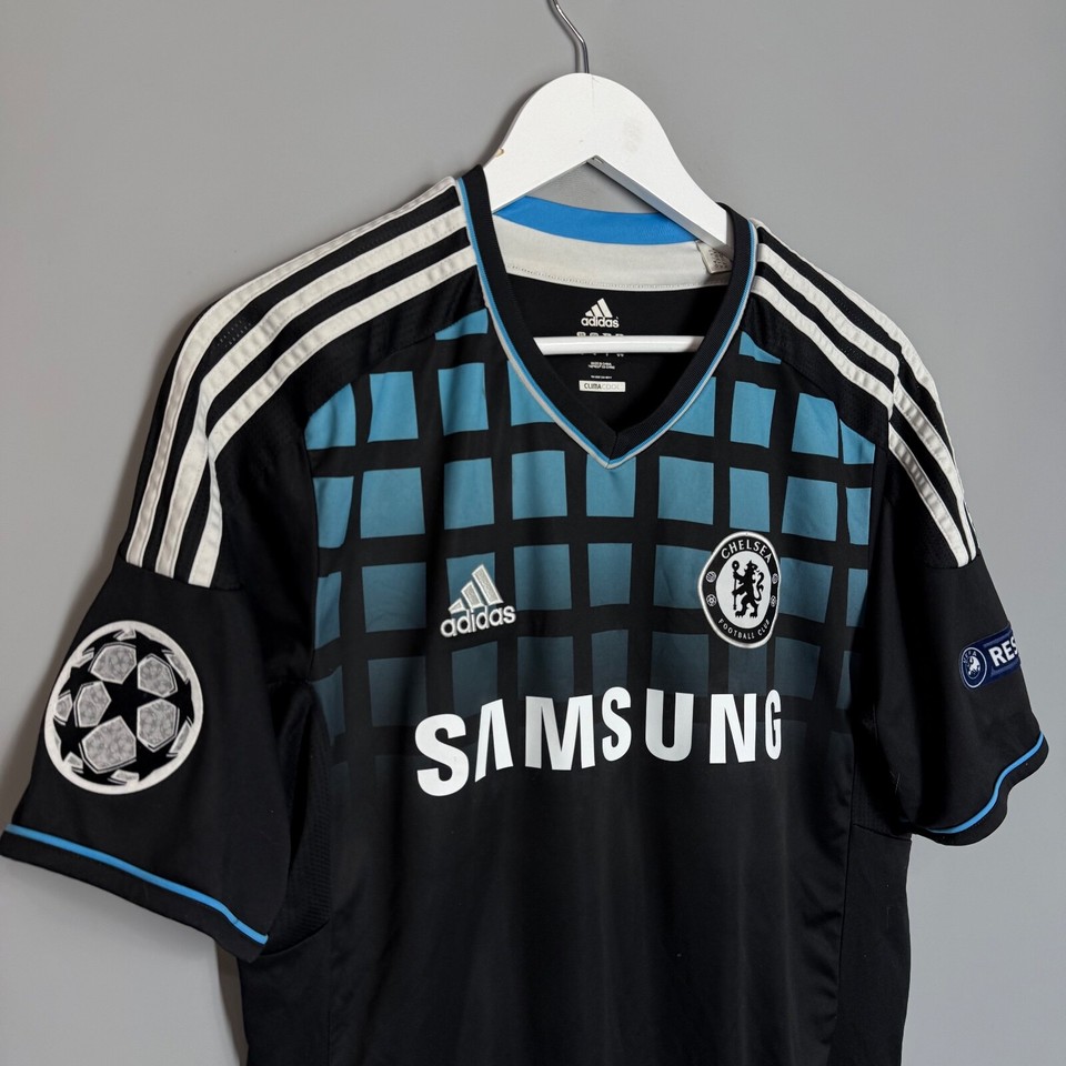Maillot Extérieur Chelsea 2011/2012 Adidas Techfit, Taille XS-S, #11 Drogba