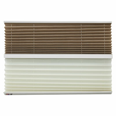 RV Day & Night Pleated Shades Cotton/Tan Stitchbond 44''W X 38''H