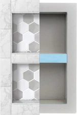 24''x16'' Shower Niche,Shower Niche Insert Tile Ready,Recessed in Wall Shelf Bat