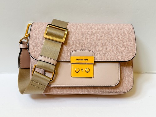 MICHAEL KORS SLOAN EDITOR MEDIUM FLAP SHOULDER MESSENGER BAG MK POWDER BLUSH - Picture 3 of 11