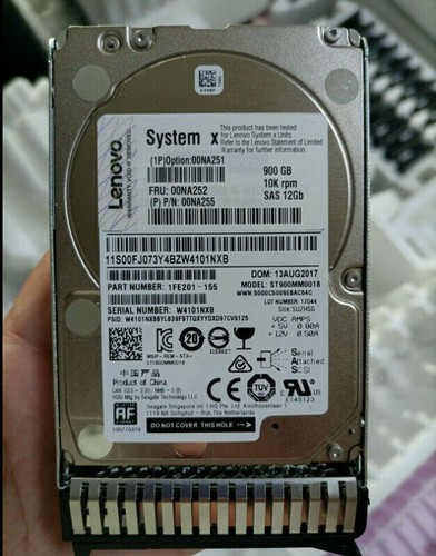 00na251 Lenovo 900gb 10k SAS 12 Gbps 2.5in g3hs 512e hard drive 00na252 - Afbeelding 2 van 2